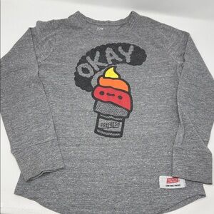 PREFRESH Kid’s Gray Long Sleeve Sweatshirt with Ice Cream Graphic size 7/8
